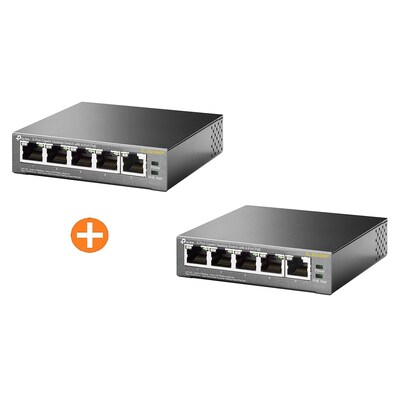 5x CD günstig Kaufen-2x TP-LINK TL-SG1005P 5x Port Switch, Unmanaged, PoE. 2x TP-LINK TL-SG1005P 5x Port Switch, Unmanaged, PoE <![CDATA[• 5-Port Gigabit Ethernet PoE Switch • mit Autoabstimmung und Auto-MDI/MDIX • PoE-Ports: Ports 1 bis 4 • Maximale Gesamtleistung: 5