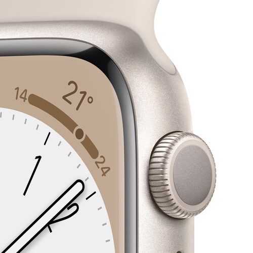 Apple Watch Series 8 GPS 41mm Aluminium Sternenlicht Sportarmband Sternenlicht