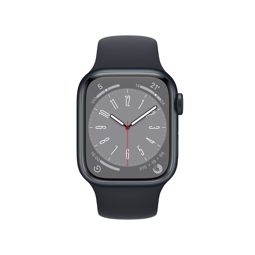 Apple Watch Series 8 LTE 41mm Aluminium Mitternacht Sportarmband Mitternacht