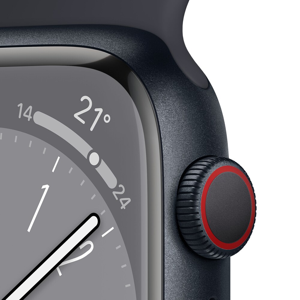 Apple Watch Series 8 LTE 41mm Aluminium Mitternacht Sportarmband Mitternacht