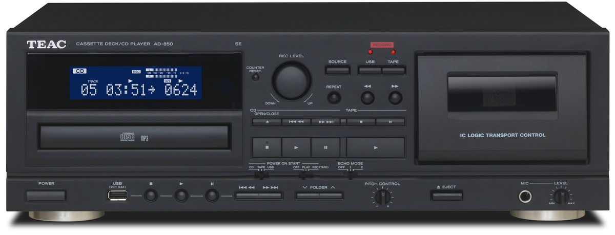 TEAC AD-850-SE CD- &amp;amp; Kassettenspieler mit USB Schwarz