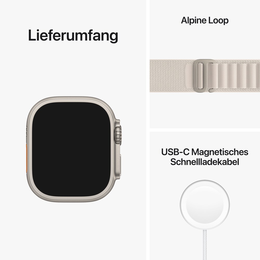 Apple Watch Ultra LTE 49mm Titanium Alpine Loop Polarstern Small