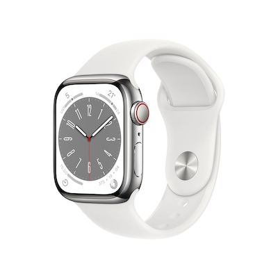 der Serie günstig Kaufen-Apple Watch Series 8 LTE 41mm Edelstahl Silber Sportarmband Weiß. Apple Watch Series 8 LTE 41mm Edelstahl Silber Sportarmband Weiß <![CDATA[• LTE + GPS • Die fortschrittlichsten Gesundheitsfeatures. • Die Zukunft der Gesundheit. Am Handgel