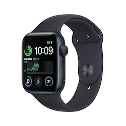 Apple Watch SE (2. Gen)GPS 44mm Aluminium Space Grau Sportarmband Mitternacht