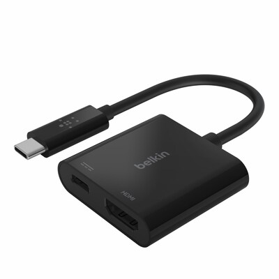 Hdmi Adapter günstig Kaufen-Belkin USB-C auf HDMI Charge Adapter schwarz. Belkin USB-C auf HDMI Charge Adapter schwarz <![CDATA[• USB-Adapter • Anschlüsse: USB Typ C und HDMI-Buchse • Farbe: schwarz, Länge: 0,18m • 4K Support • Kompatibilität: iPad mini der 6. Gen. und 