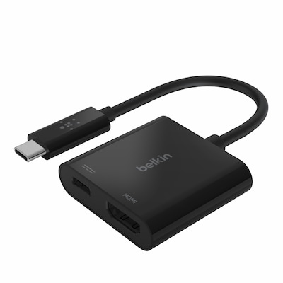 HD Schwarz günstig Kaufen-Belkin USB-C auf HDMI Charge Adapter schwarz. Belkin USB-C auf HDMI Charge Adapter schwarz <![CDATA[• USB-Adapter • Anschlüsse: USB Typ C und HDMI-Buchse • Farbe: schwarz, Länge: 0,18m • 4K Support • Kompatibilität: iPad mini der 6. Gen. und 