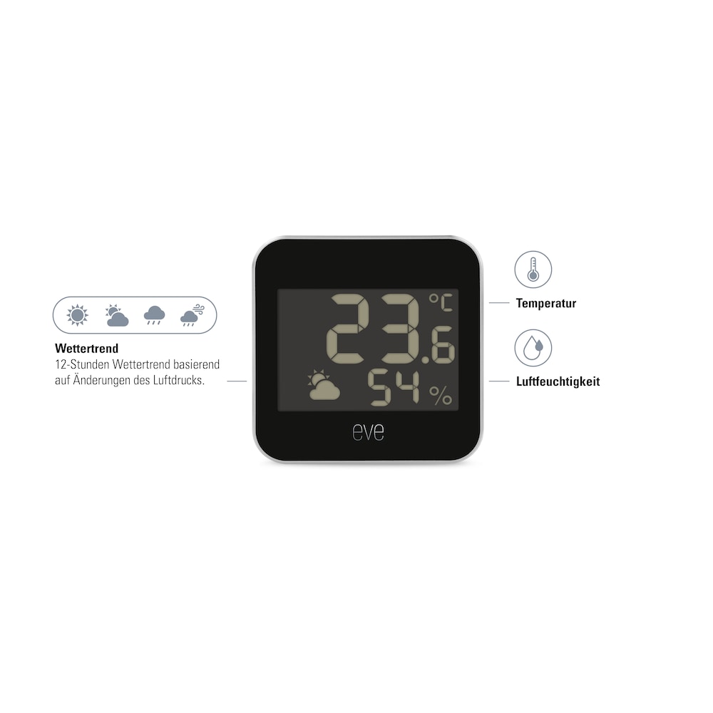 Eve Weather Smarte Wetterstation mit Apple HomeKit-Technologie &amp; Thread, 2er