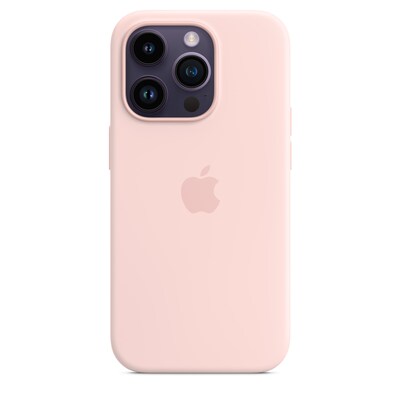 Apple Original iPhone 14 Pro Silikon Case mit MagSafe Kalkrosa