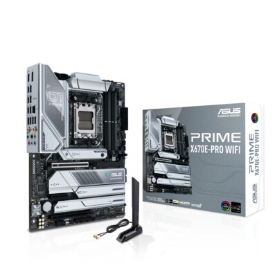 ASUS Prime günstig Kaufen-ASUS PRIME X670E-PRO WIFI ATX Mainboard Sockel AM5 WIFI/M.2/USB3.2 Typ C/HDMI/DP. ASUS PRIME X670E-PRO WIFI ATX Mainboard Sockel AM5 WIFI/M.2/USB3.2 Typ C/HDMI/DP <![CDATA[• ATX Mainboard mit Sockel AMD AM5 für AMD RYZEN 7000 Serie-CPU • AMD X670E-Ch