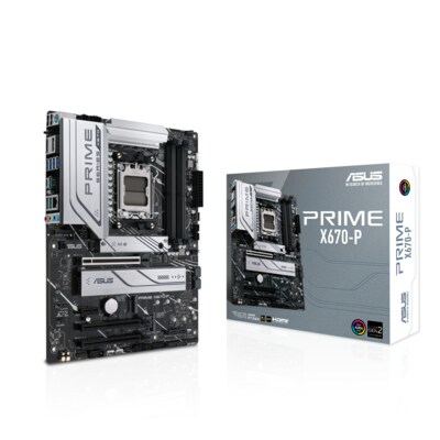 Prime günstig Kaufen-ASUS PRIME X670-P ATX Mainboard Sockel AM5 M.2/USB3.2 Typ C/HDMI/DP. ASUS PRIME X670-P ATX Mainboard Sockel AM5 M.2/USB3.2 Typ C/HDMI/DP <![CDATA[• ATX Mainboard mit Sockel AMD AM5 für AMD RYZEN 7000 Serie-CPU • AMD X670-Chipsatz, Radeon Vega Grafik 
