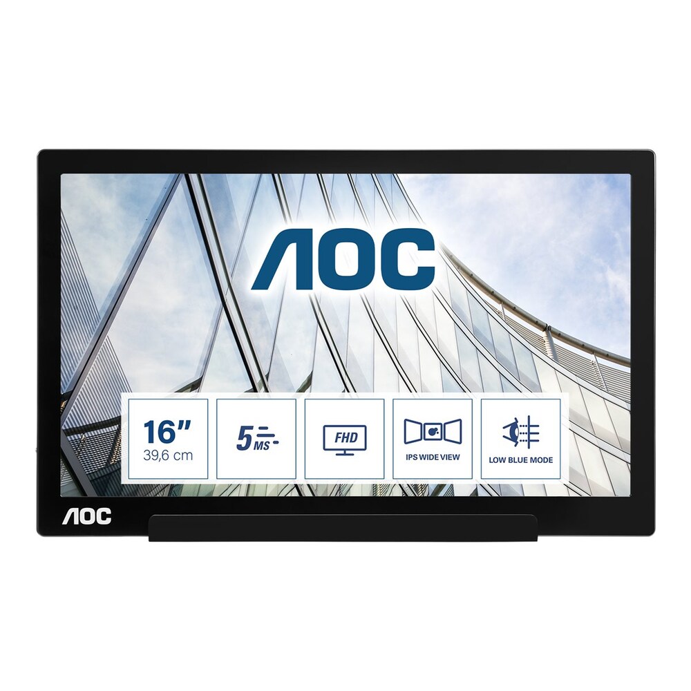 AOC I1601FWUX 39,6cm (15,6") Design-Monitor 16:9 USB-C 5ms 220cd/m² 700:1