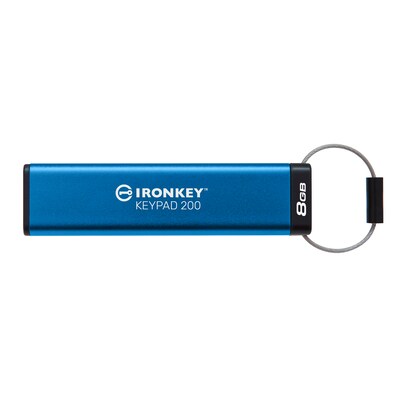 Sicherheit günstig Kaufen-Kingston 8 GB IronKey Keypad 200 Verschlüsselter USB-Stick Metall USB 3.2 Gen1. Kingston 8 GB IronKey Keypad 200 Verschlüsselter USB-Stick Metall USB 3.2 Gen1 <![CDATA[• Preisgünstige Sicherheit für Unternehmen • Multi-Password-Option (Adm