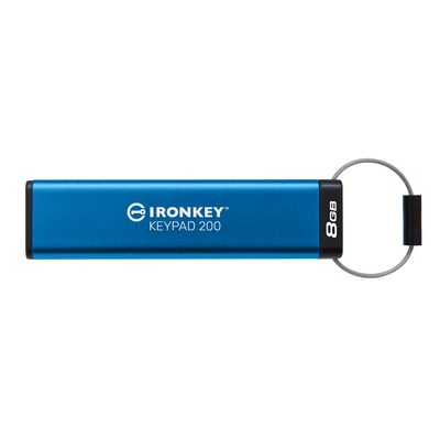 English.Password günstig Kaufen-Kingston 8 GB IronKey Keypad 200 Verschlüsselter USB-Stick Metall USB 3.2 Gen1. Kingston 8 GB IronKey Keypad 200 Verschlüsselter USB-Stick Metall USB 3.2 Gen1 <![CDATA[• Preisgünstige Sicherheit für Unternehmen • Multi-Password-Option (Adm