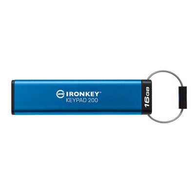 USB C  günstig Kaufen-Kingston 16 GB IronKey Keypad 200 Verschlüsselter USB-Stick Metall USB 3.2 Gen1. Kingston 16 GB IronKey Keypad 200 Verschlüsselter USB-Stick Metall USB 3.2 Gen1 <![CDATA[• Preisgünstige Sicherheit für Unternehmen • Multi-Password-Option (A