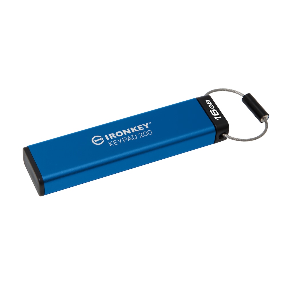 Kingston 16 GB IronKey Keypad 200 Verschlüsselter USB-Stick Metall USB 3.2 Gen1