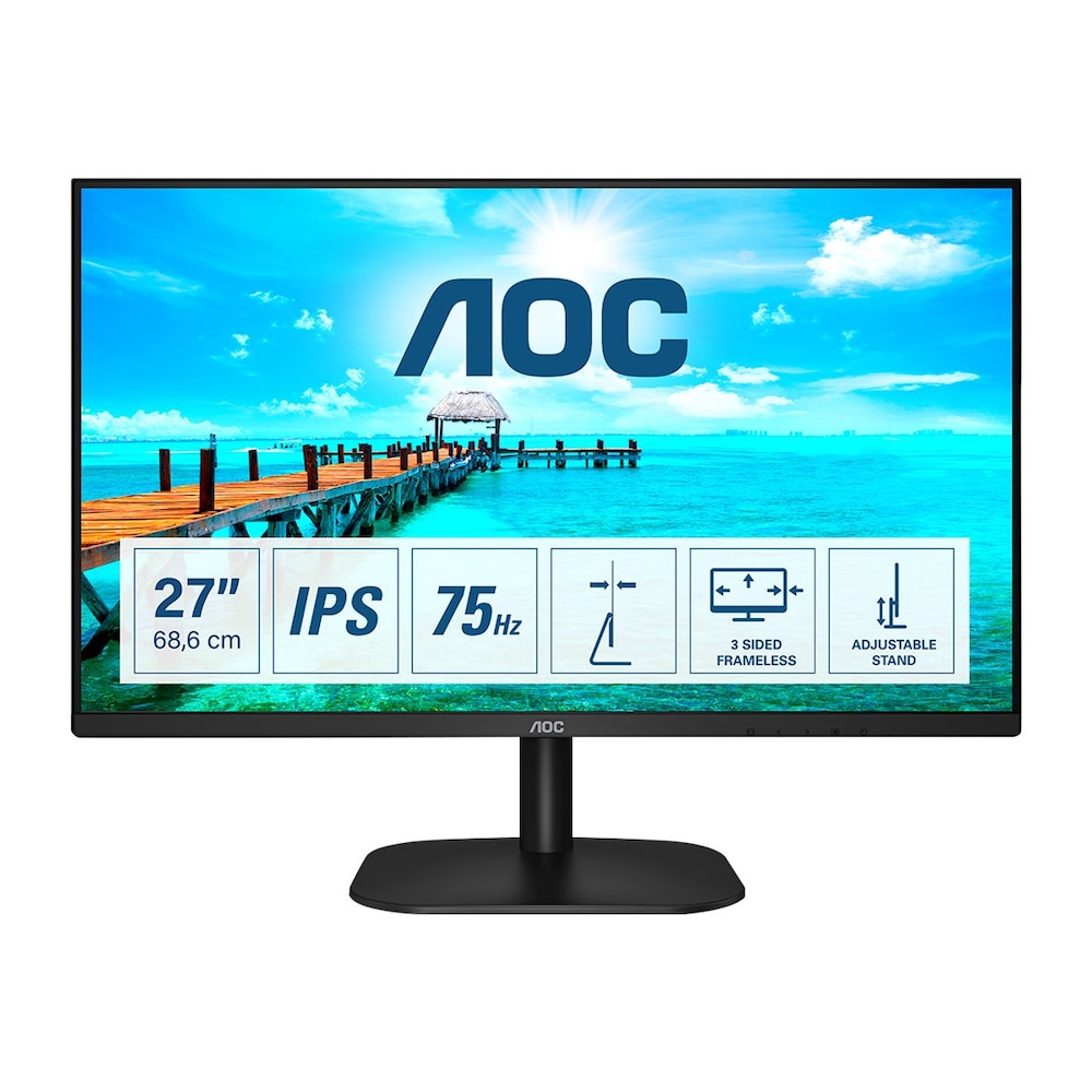 AOC 27B2DA 68,6cm (27“) FHD IPS Monitor HDMI1.4 VGA DVI 75Hz 1000:1 4ms