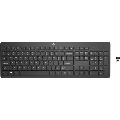 Deutsch  günstig Kaufen-HP 230 Kabellose Tastatur Schwarz 3L1E7AA#ABD. HP 230 Kabellose Tastatur Schwarz 3L1E7AA#ABD <![CDATA[• Anwendungsbereich: professionelles Arbeiten, Nummernblock integriert • Kabellos, 2,4GHz • Layout: deutsch • schwarz, 495g, 27,6 mm x 440 mm x 1