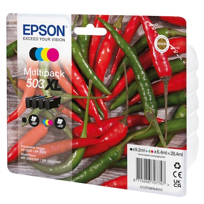 An 3  günstig Kaufen-Epson 503XL Original Druckerpatrone Multipack C13T09R64010 Chilischoten-Tinte. Epson 503XL Original Druckerpatrone Multipack C13T09R64010 Chilischoten-Tinte <![CDATA[• Epson Tintenpatrone C13T09R64010 • Farbe: Schwarz, Cyan, Magenta, Gelb (XL Multipac