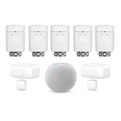 Set mini günstig Kaufen-Eve Starter Set Heizen, 5x Thermostat, 2 x Fensterkontakt & HomePod mini. Eve Starter Set Heizen, 5x Thermostat, 2 x Fensterkontakt & HomePod mini <![CDATA[• Autonome Zeitpläne • Siri-Sprachsteuerung • Bluetooth & Thread • Einfache Instal