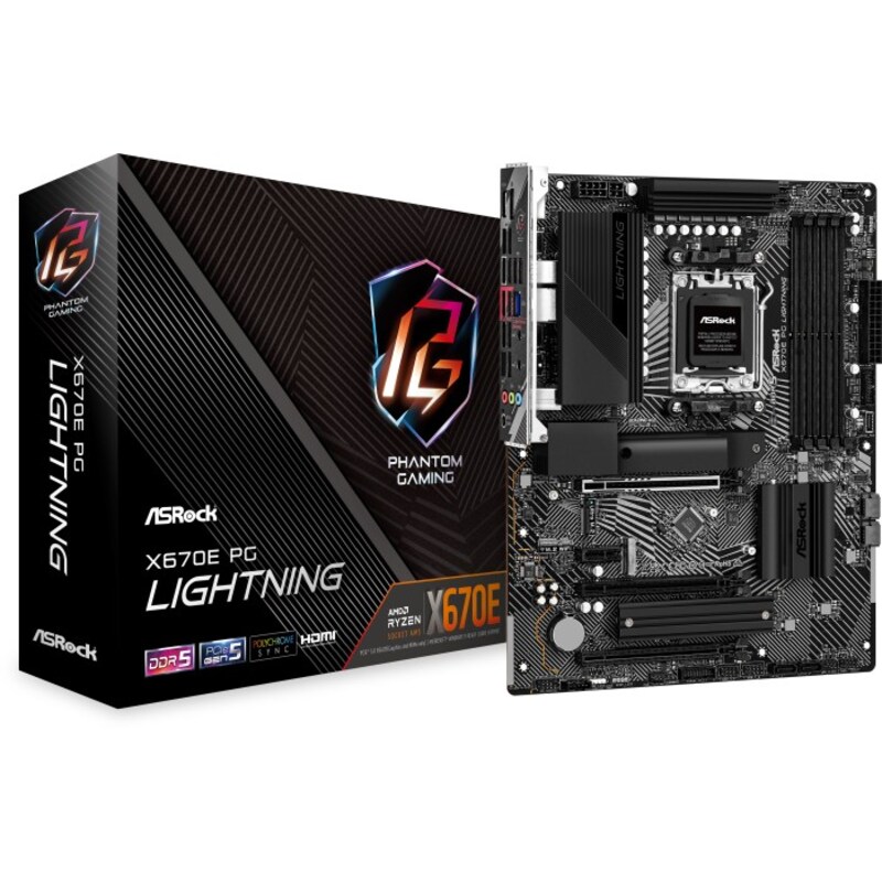 ASRock X670E PHANTOM GAMING LIGHTNING ATX Mainboard AM5 HDMI/DP/M.2/USB3.2