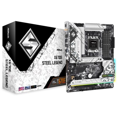 000 00 günstig Kaufen-ASRock X670E STEEL LEGEND ATX Mainboard AM5 HDMI/DP/M.2/WIFI/BT/USB3.2 -C. ASRock X670E STEEL LEGEND ATX Mainboard AM5 HDMI/DP/M.2/WIFI/BT/USB3.2 -C <![CDATA[• ATX Mainboard mit Sockel AMD AM5 für AMD RYZEN 7000 Serie-CPU • AMD X670E-Chipsatz, Radeon