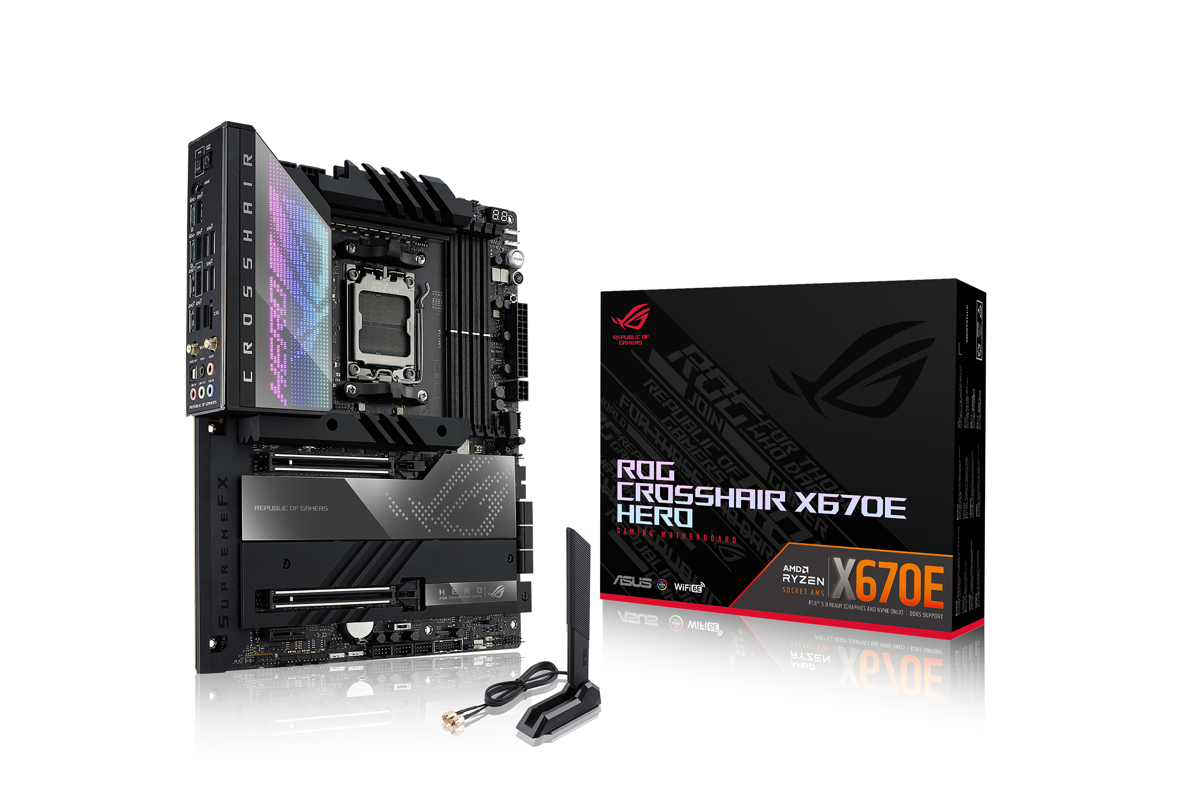 ASUS ROG CROSSHAIR X670E HERO ATX Mainboard Sockel AM5 WIFI/M.2/USB4 Typ C