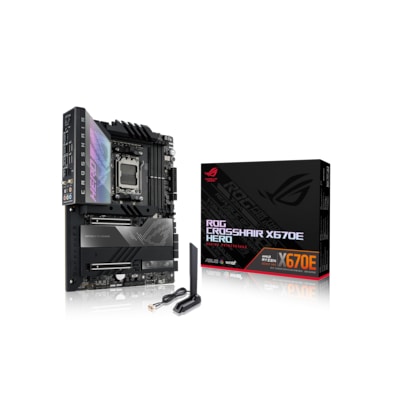 AS 7  günstig Kaufen-ASUS ROG CROSSHAIR X670E HERO ATX Mainboard Sockel AM5 WIFI/M.2/USB4 Typ C. ASUS ROG CROSSHAIR X670E HERO ATX Mainboard Sockel AM5 WIFI/M.2/USB4 Typ C <![CDATA[• ATX Mainboard mit Sockel AMD AM5 für AMD RYZEN 7000 Serie-CPU • AMD X670E-Chipsatz, Rade