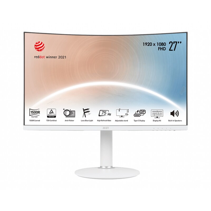MSI Modern MD271CPWDE 69cm(27") FHD IPS Monitor Curved 16:9 HDMI/USB-C 75Hz Weiß