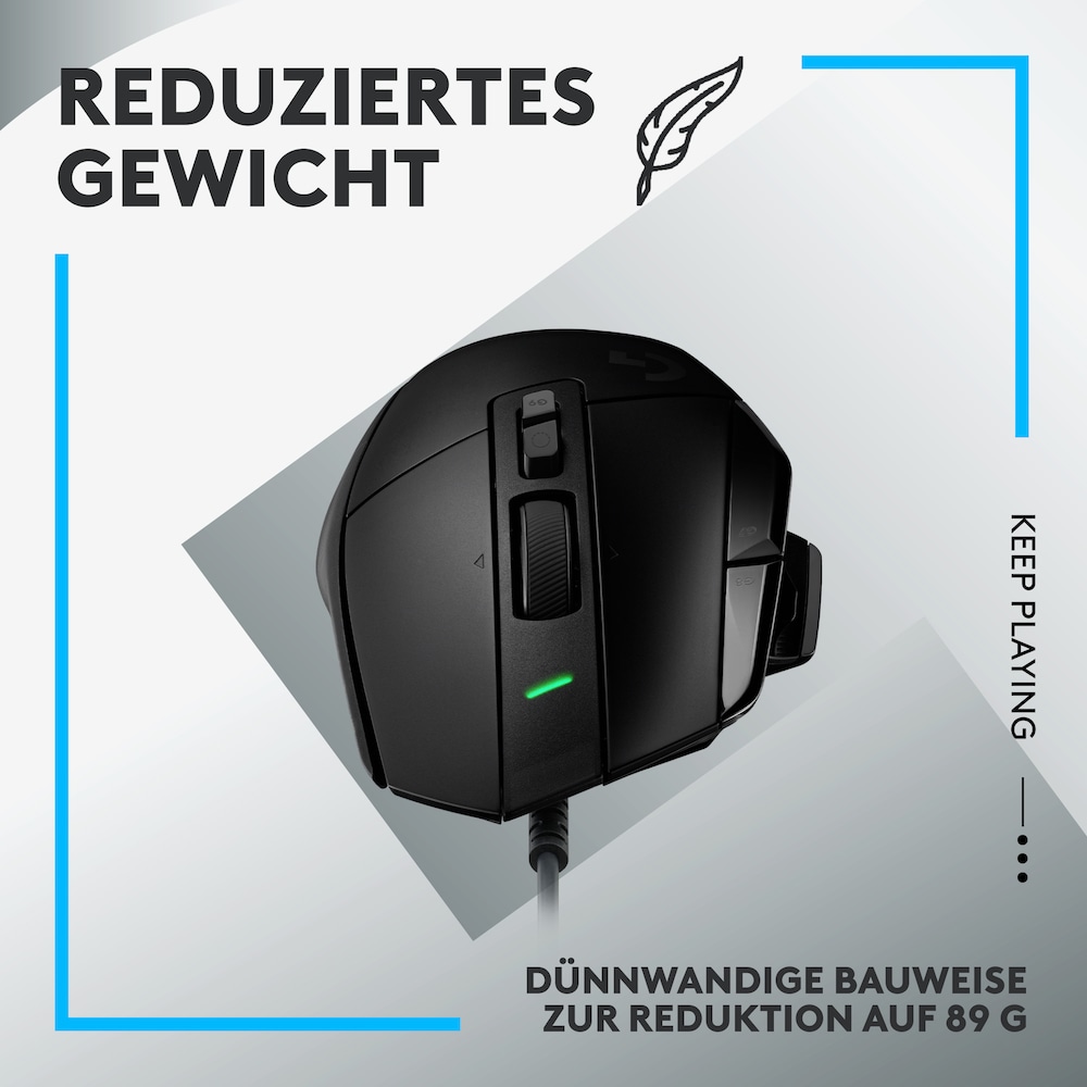 Logitech G502 X Kabelgebundene Gaming Maus Schwarz