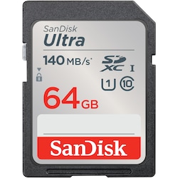 SanDisk Ultra 64 GB SDXC Speicherkarte (2022) bis 140 MB/s, C10