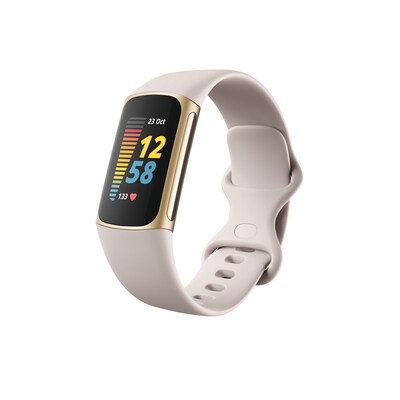 34;Gold günstig Kaufen-Fitbit Charge 5 Fitness-Tracker Weiß/Gold. Fitbit Charge 5 Fitness-Tracker Weiß/Gold <![CDATA[• Fitness-Tracker für Erwachsene/Unisex • 7 Tage Akkulaufzeit • Wasserdichtes Gehäuse bis 50m • Endlosarmband (Gr. S + L) im Lieferumfang ent