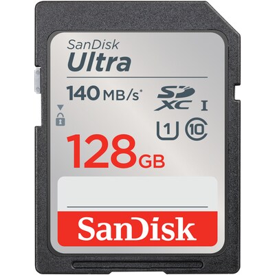 140 A günstig Kaufen-SanDisk Ultra 128 GB SDXC Speicherkarte (2022) bis 140 MB/s, C10, U1. SanDisk Ultra 128 GB SDXC Speicherkarte (2022) bis 140 MB/s, C10, U1 <![CDATA[• Speichertyp: SDXC (UHS-I) • Speicherkapazität: 128 GB • Geschwindigkeitsklasse: Cl10, U1 • max. 
