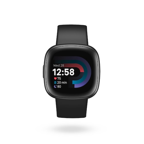 Fitbit Versa 4 Fitness-Smartwatch Schwarz/Grau