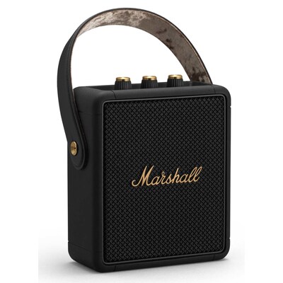 IO E  günstig Kaufen-Marshall Stockwell II Tragbarer Bluetooth Lautsprecher black&brass. Marshall Stockwell II Tragbarer Bluetooth Lautsprecher black&brass <![CDATA[• Portabler Bluetooth Lautsprecher mit Tragegurt • Multidirektionaler Sound • bis zu 20 Stunden L