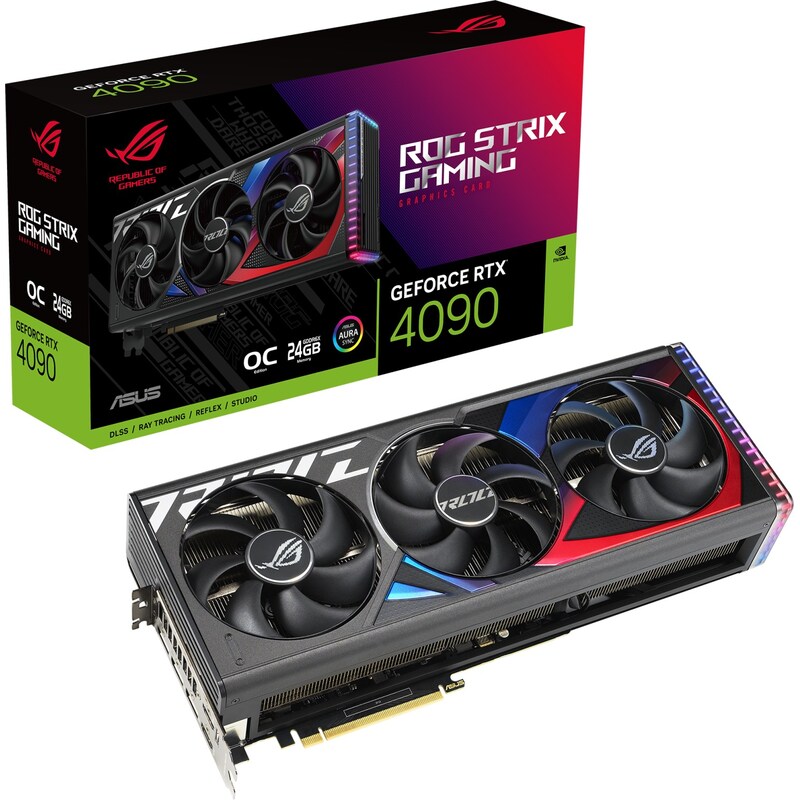 ASUS ROG STRIX GeForce RTX 4090 OC Gaming Grafikkarte, 24GB GDDR6X, 2xHDMI, 3xDP