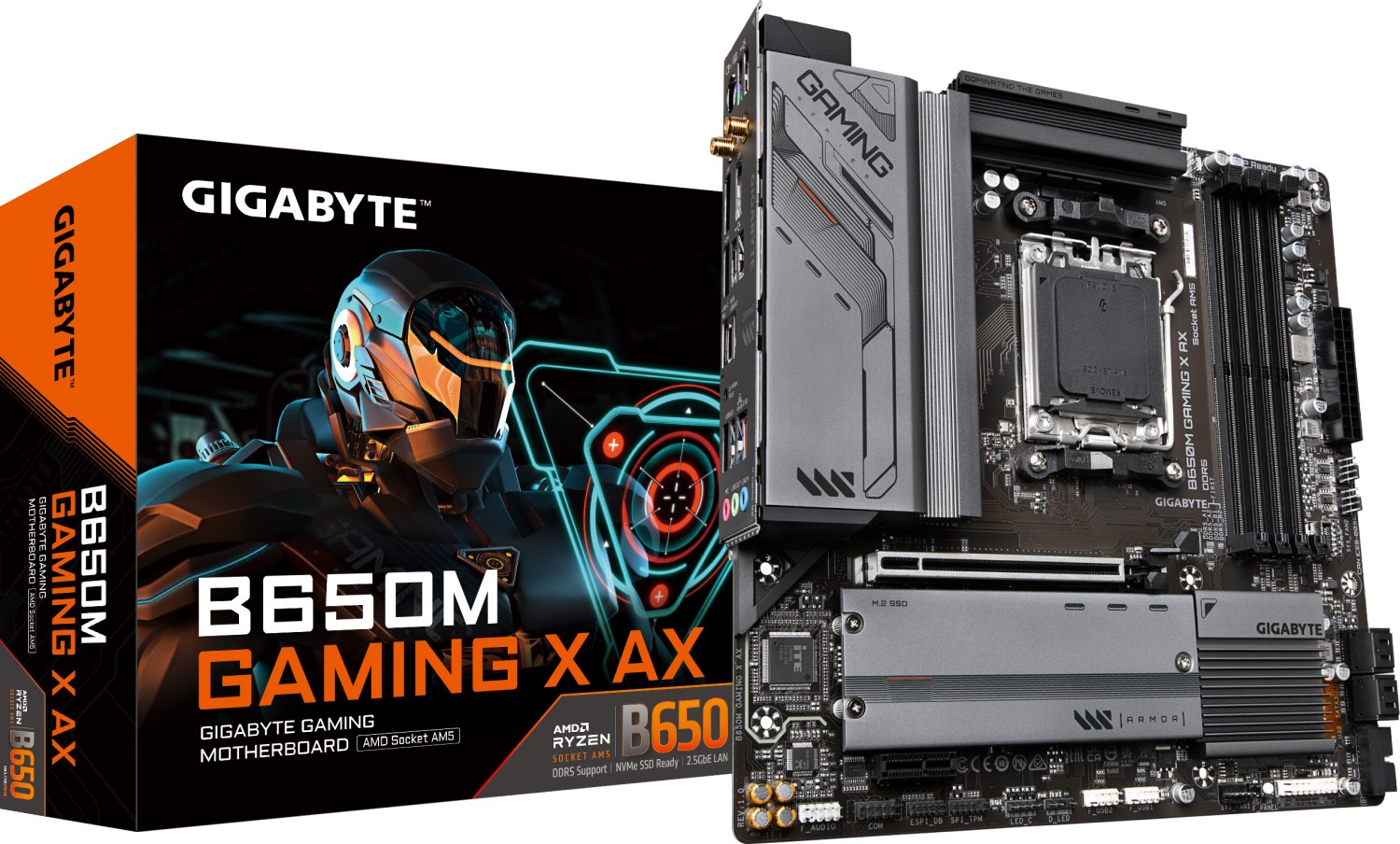 GIGABYTE B650M GAMING X AX mATX Mainboard Sockel AM5 HDMI/DP/USB-C/M.2/WIFI6E