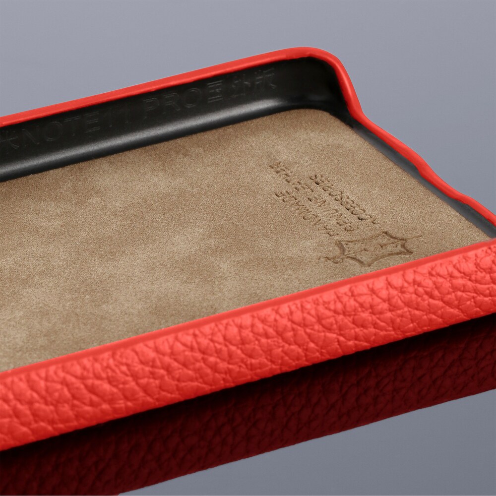 XIAOMI Lenny Echtleder Backcover für Xiaomi Redmi Note 11 Pro, Rot