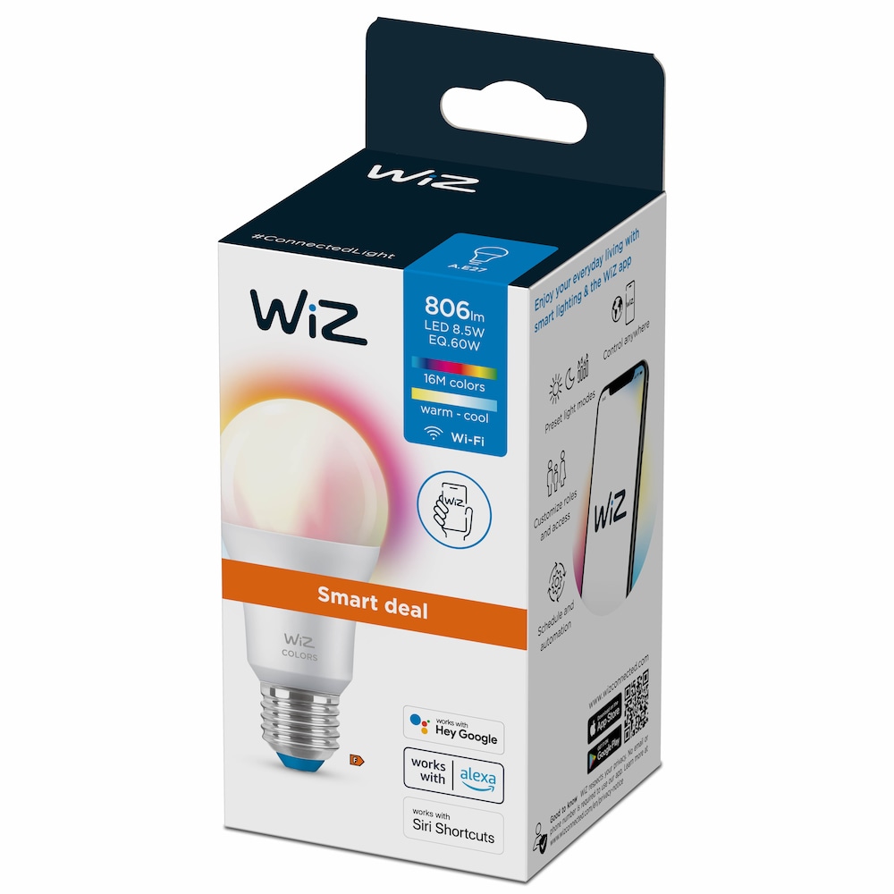 WiZ 60W E27 Standardform Tunable White &amp; Color, Smart Deal Lampe