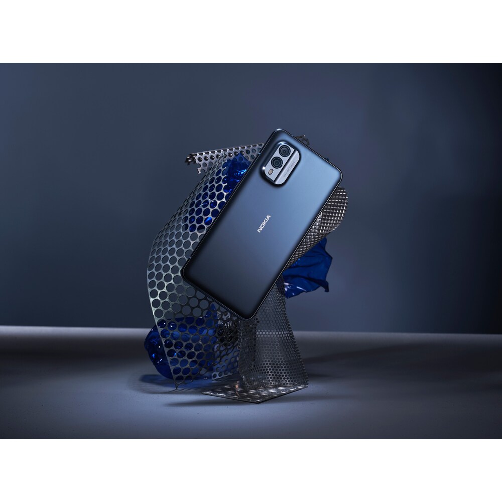 Nokia X30 5G Dual-Sim 6/128 GB Cloudy Blue Android + Clarity+ Kopfhörer weiß