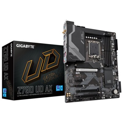 Z790 P günstig Kaufen-GIGABYTE Z790 UD AX ATX Mainboard Sockel 1700 USB-C/HDMI/DP/BT/WIFI. GIGABYTE Z790 UD AX ATX Mainboard Sockel 1700 USB-C/HDMI/DP/BT/WIFI <![CDATA[• ATX Mainboard mit Sockel Intel 1700 für Intel Core 13. Generation-CPU • Intel Z790-Chipsatz, Intel HD 