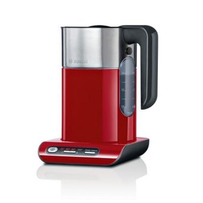 400W günstig Kaufen-Bosch TWK8614P Wasserkocher  2.400W. 1,5 Liter Styline rot. Bosch TWK8614P Wasserkocher  2.400W. 1,5 Liter Styline rot <![CDATA[• Kunststoff Wasserkocher mit 1,5 Liter Fassungsvermögen • Heizleistung: 2.400 Watt • Herausnehmbarer Kalkfilter - Wasse