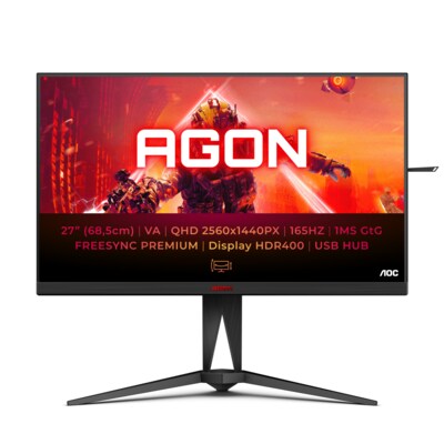 kl 5  günstig Kaufen-AOC AG275QXN 68,6cm (27“) QHD VA Gaming Monitor 16:9 HDMI/DP/USB 165Hz 1ms Sync. AOC AG275QXN 68,6cm (27“) QHD VA Gaming Monitor 16:9 HDMI/DP/USB 165Hz 1ms Sync <![CDATA[• Energieeffizienzklasse: F • Größe: 68,6 cm(27 Zoll) 16:9, Aufl