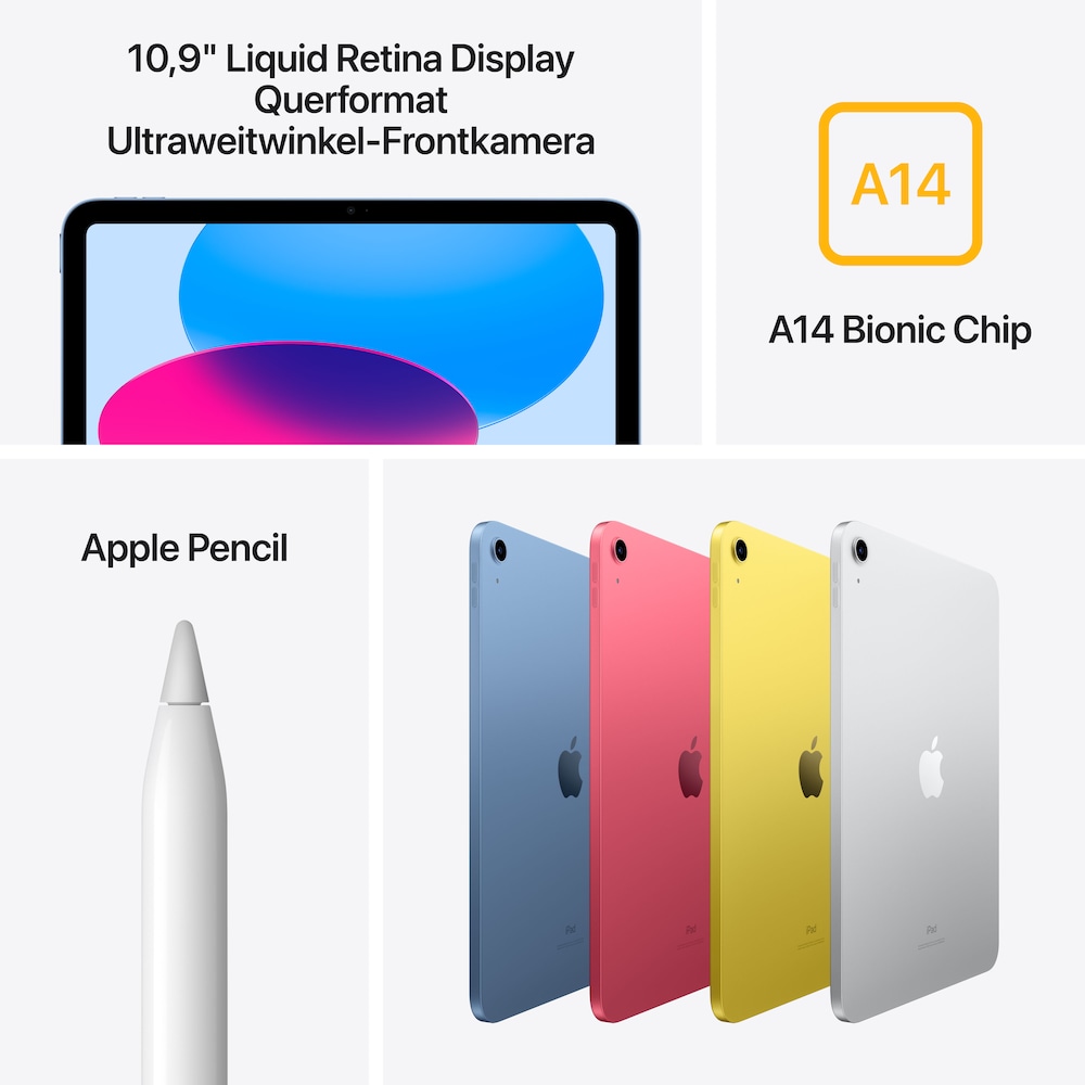 Apple iPad 10,9" 10th Generation Wi-Fi 64 GB Silber