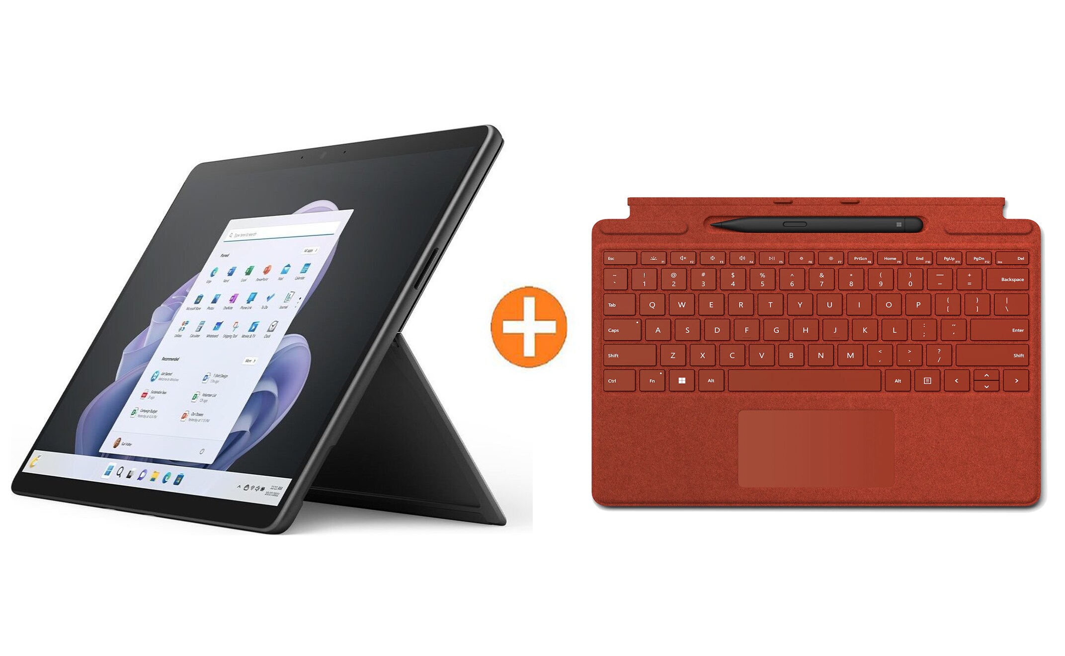Surface Pro 9 Evo QI9-00021 Graphit i5 16GB/256GB SSD 13&quot; 2in1 W11 + KB Rot