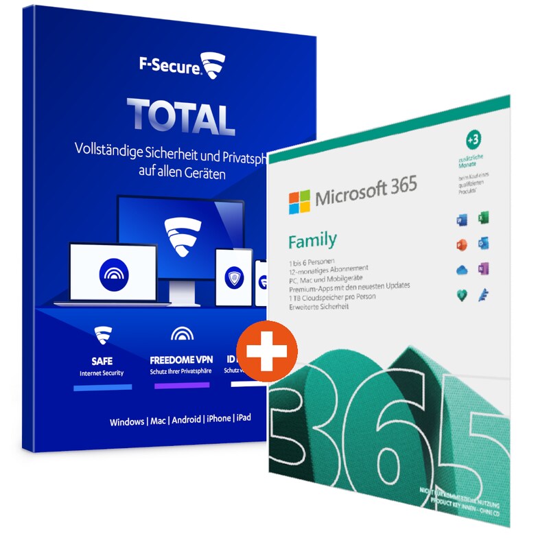 Microsoft 365 Family + F-Secure Total Security & VPN | Download & Key