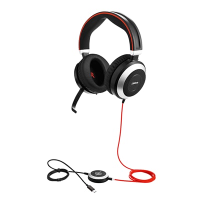 Headset  günstig Kaufen-Jabra Evolve 80 MS Stereo Headset USB-C 7899-823-189. Jabra Evolve 80 MS Stereo Headset USB-C 7899-823-189 <![CDATA[• Evolve 80 ist ein schnurgebundenes Headset der Spitzenklasse • schirmt jegliche Geräusche und äußere Ablenkungen • lässt Sie ko