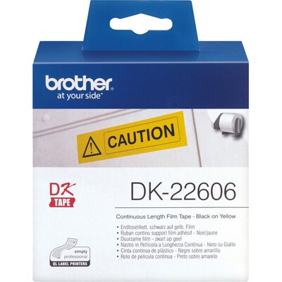 Endlos Etikettenrolle günstig Kaufen-Brother DK-22606 Endlosetiketten (Film) – gelb, 62 mm x 15,24 m. Brother DK-22606 Endlosetiketten (Film) – gelb, 62 mm x 15,24 m <![CDATA[• Original Brother DK-22606 Endlosetikettenrolle • schwarze Schrift auf gelbem Hintergrund • Komp