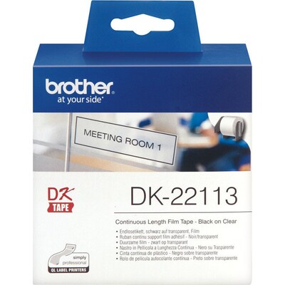 Brother DK-22113 Endlosetiketten (Film) – transparent, 62 mm x 15,24 m