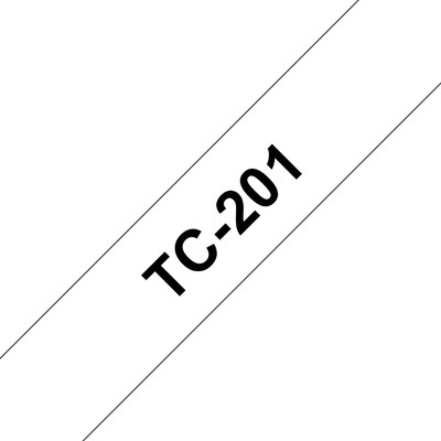 Brother  TC-201 P-Touch Schriftbandkassette schwarz auf weiss 12mm x 7,7m | 04977766050524
