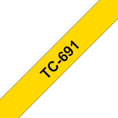 Brother DK günstig Kaufen-Brother TC-691 Schriftbandkassette 9mm x 7,7m schwarz auf gelb. Brother TC-691 Schriftbandkassette 9mm x 7,7m schwarz auf gelb <![CDATA[• Standard-Haftkraft • Für beständige, perfekt lesbare Ergebnisse • 9mm x 7,7m schwarz auf gelb]]>. 